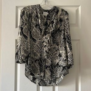 SZ 6 HD in Paris (Anthropologie) black and white print blouse